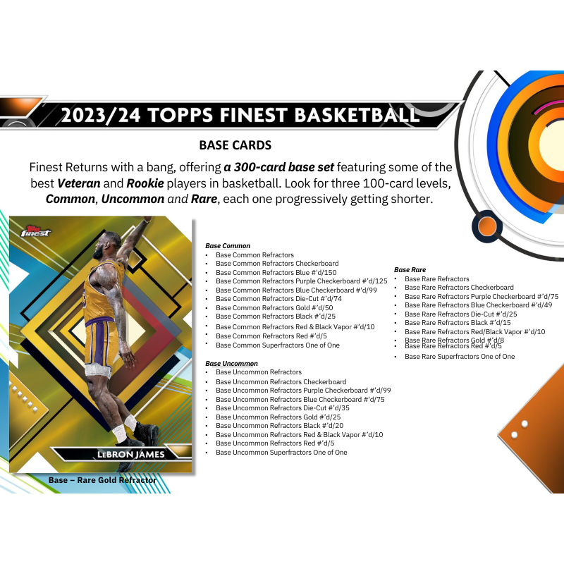 2023/24 Topps Finest Basketball Hobby 8 Boxen Case