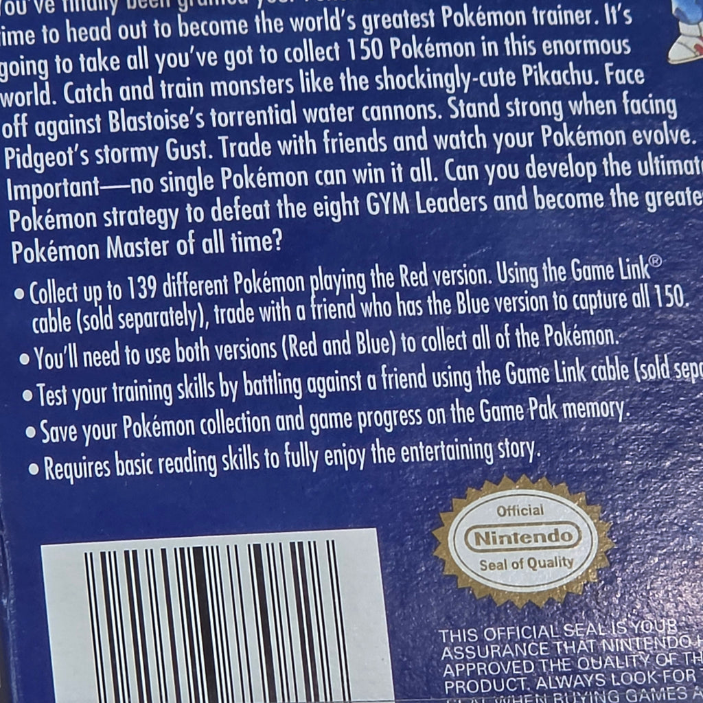 Pokemon Blue - Nintendo Game Boy (MisPrint)