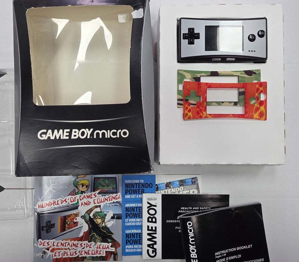 CIB Nintendo Game Boy Micro Black & Silver Handheld System Complete