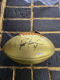 MEM Brett Favre Autographed Leatherhead Golden Goose Football Green Bay Packers UDA