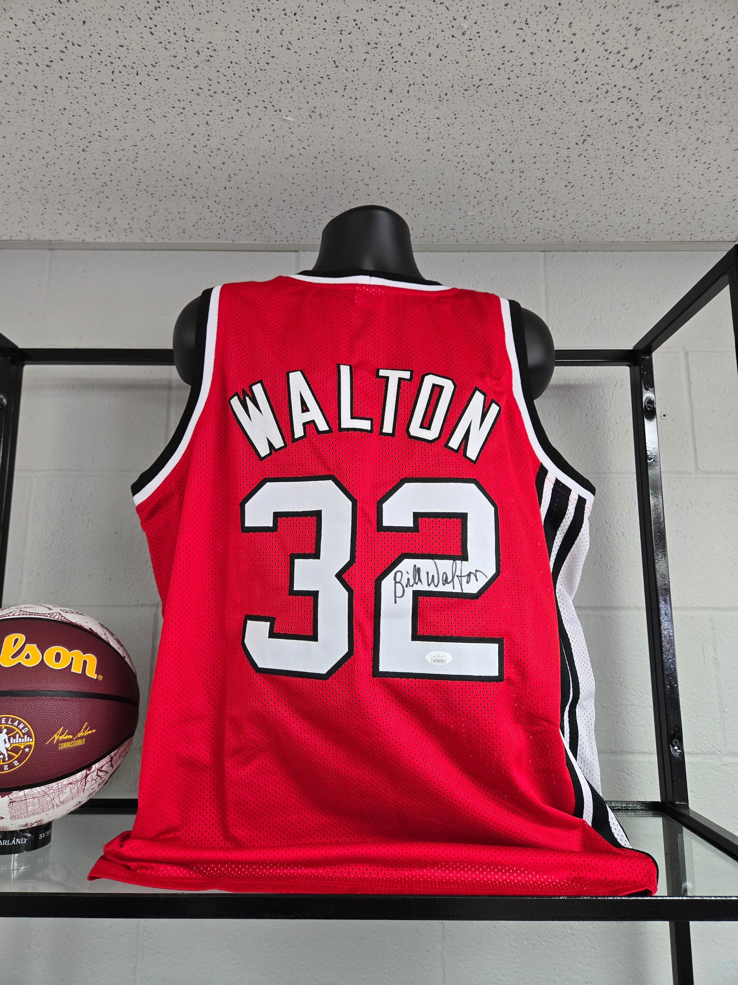 MEM Bill Walton Signed Autographed Portland Red Jersey COA HOF