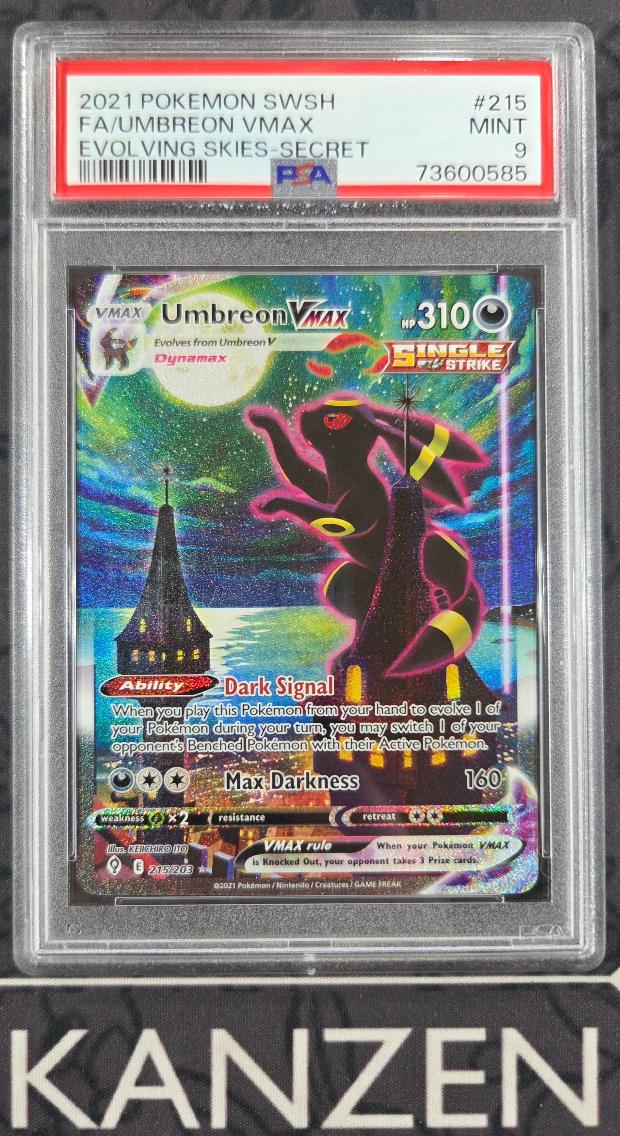 PSA 9 - Umbreon VMAX - Evolving Skies - #215 - 73600585