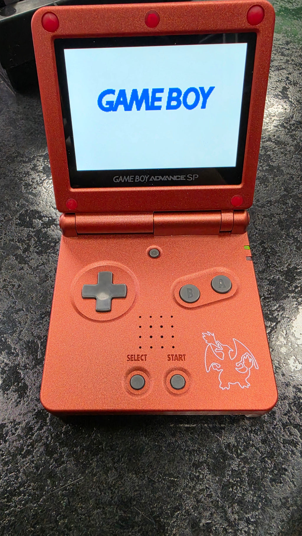 Nintendo Game Boy Advance SP (GBA SP) Custom Charizard Backlit Handheld Console