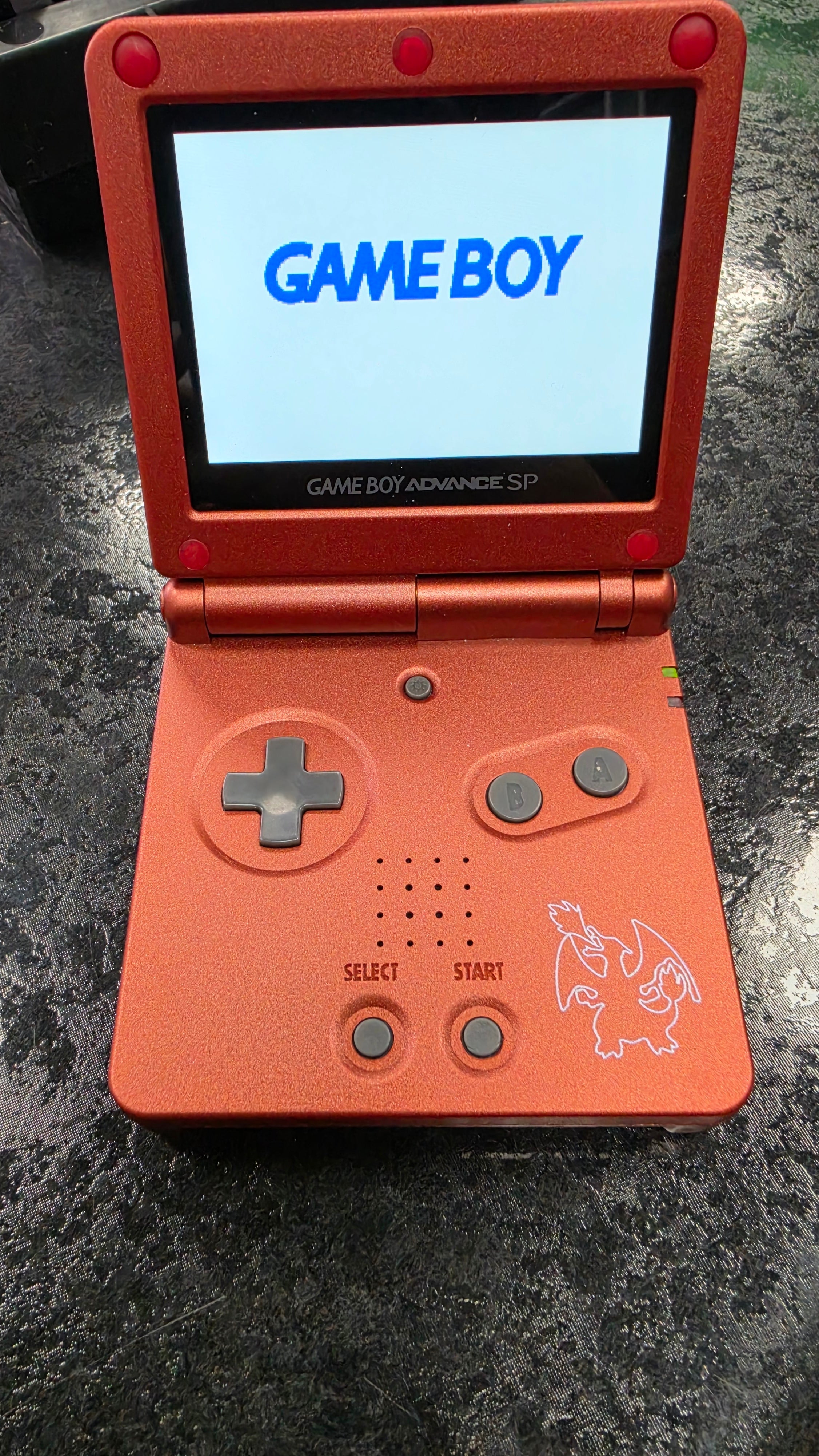Nintendo Game Boy Advance SP (GBA SP) Custom Charizard Backlit Handheld Console