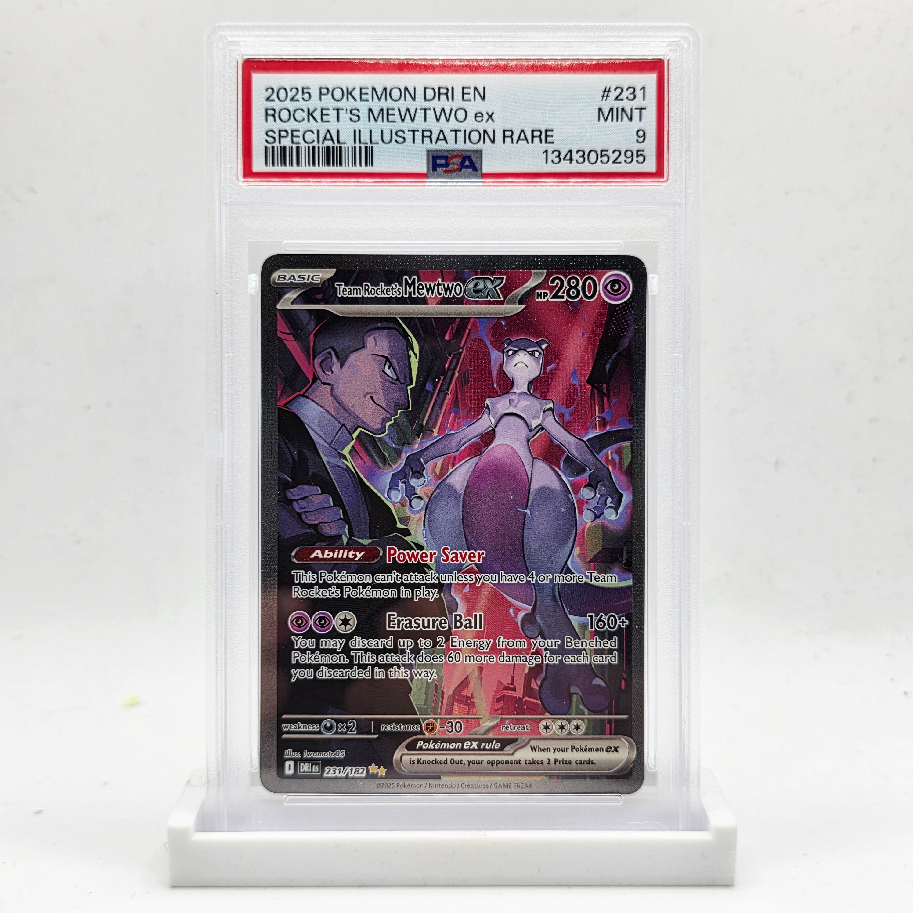 PSA 9 Team Rocket's Mewtwo ex Special Illustration Rare - 2025 Pokémon Destined Rivals