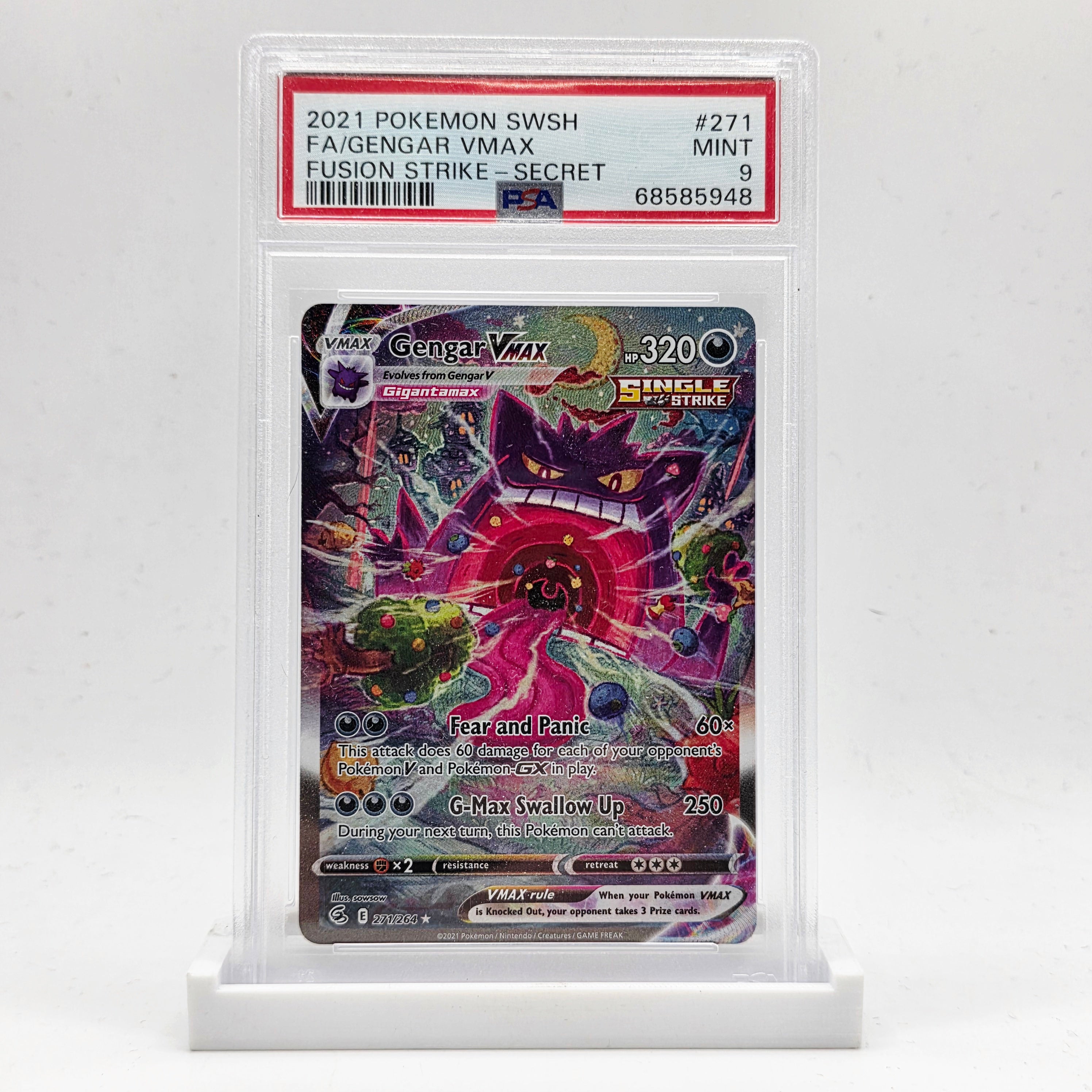 PSA 9 Gengar VMAX Alternate Art - 2021 Pokémon Fusion Strike