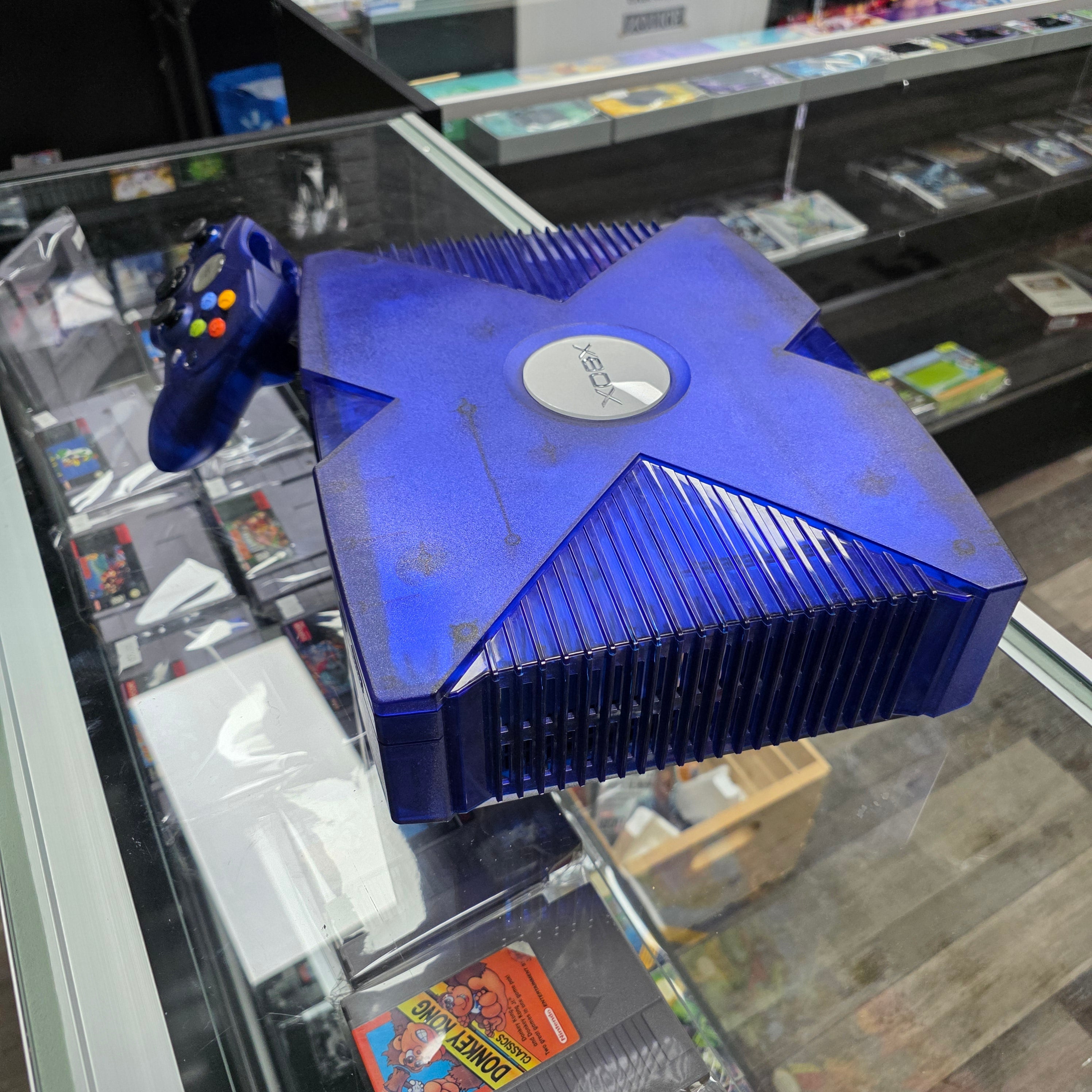 Microsoft Original OG Xbox Halo 2 Edition Ice Blue Clear Console Bundle