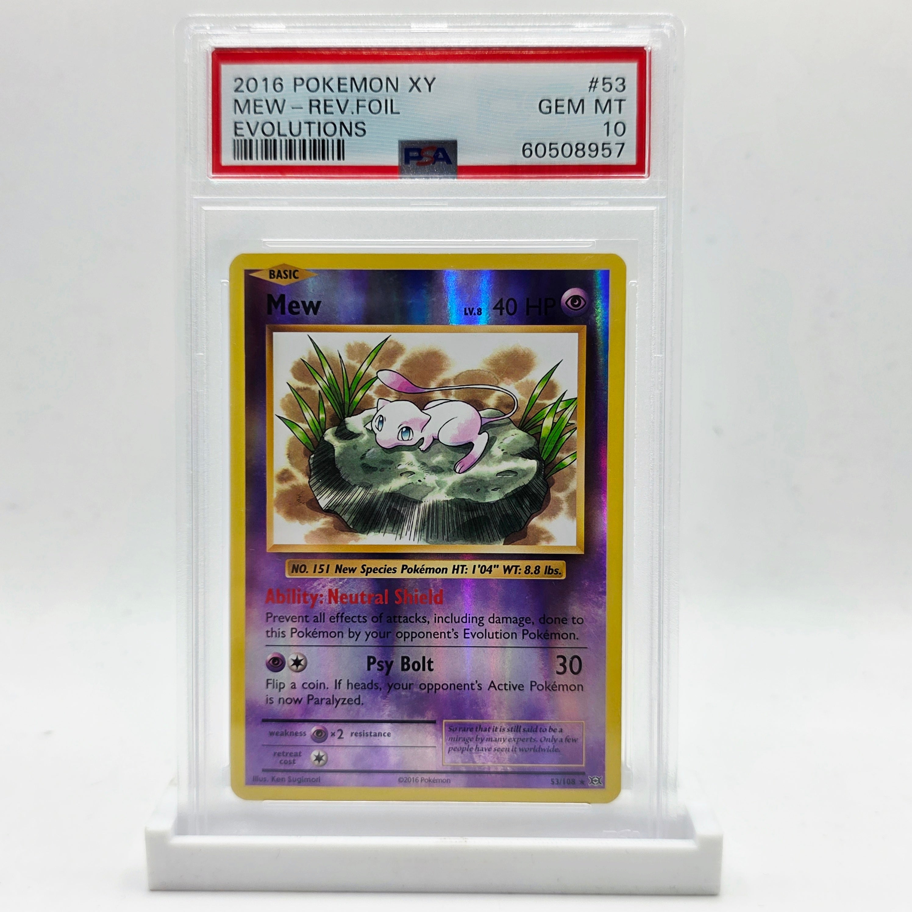 PSA 10 Mew Reverse Foil - 2016 Pokémon XY Evolutions