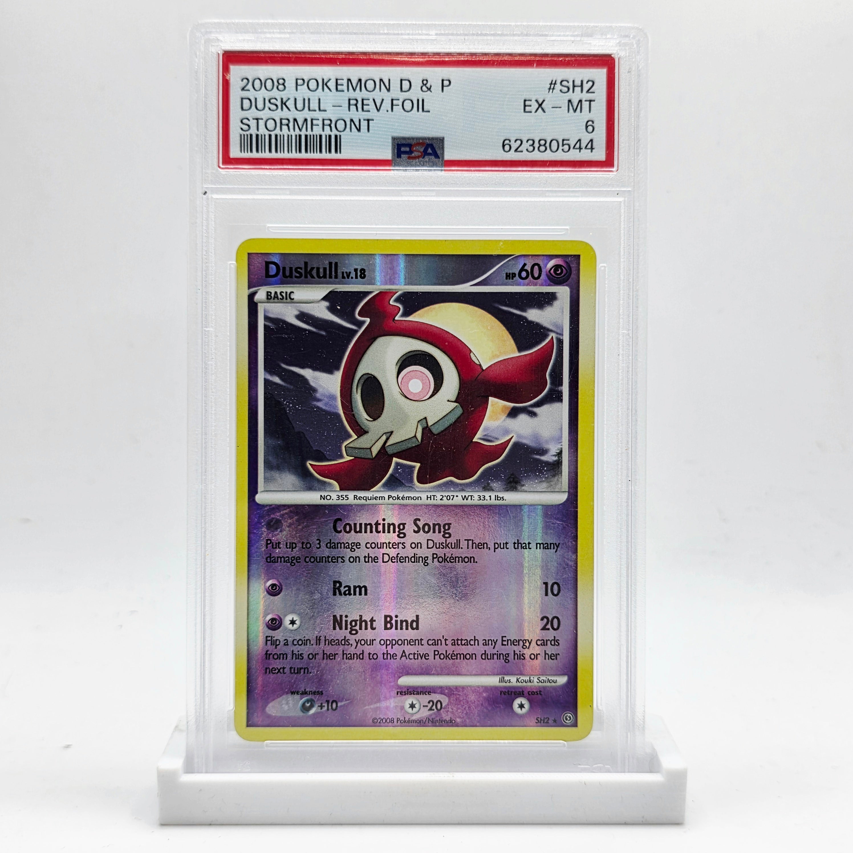 PSA 6 Duskull Shiny Reverse Foil - 2008 Pokémon DP Stormfront