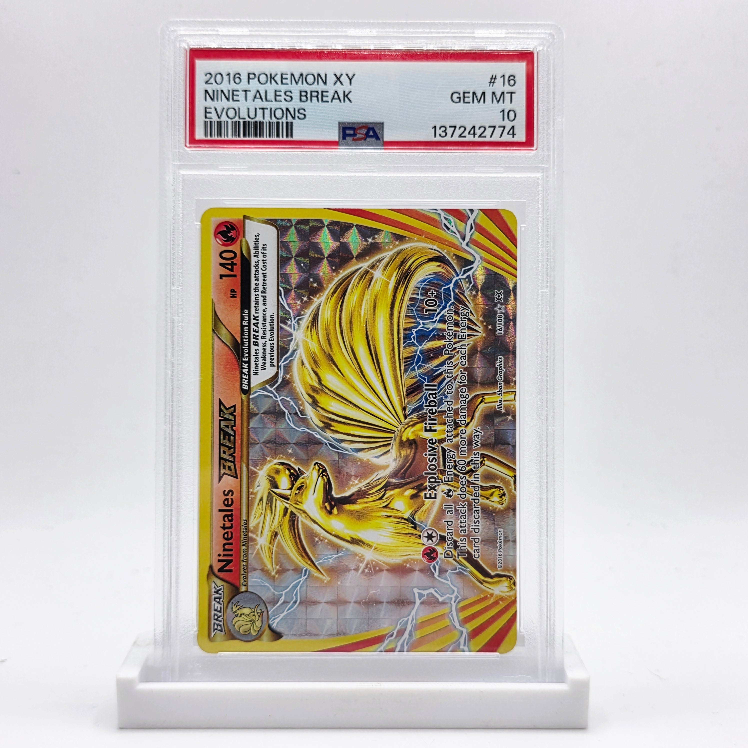 PSA 10 Ninetales BREAK - 2016 Pokémon XY Evolutions