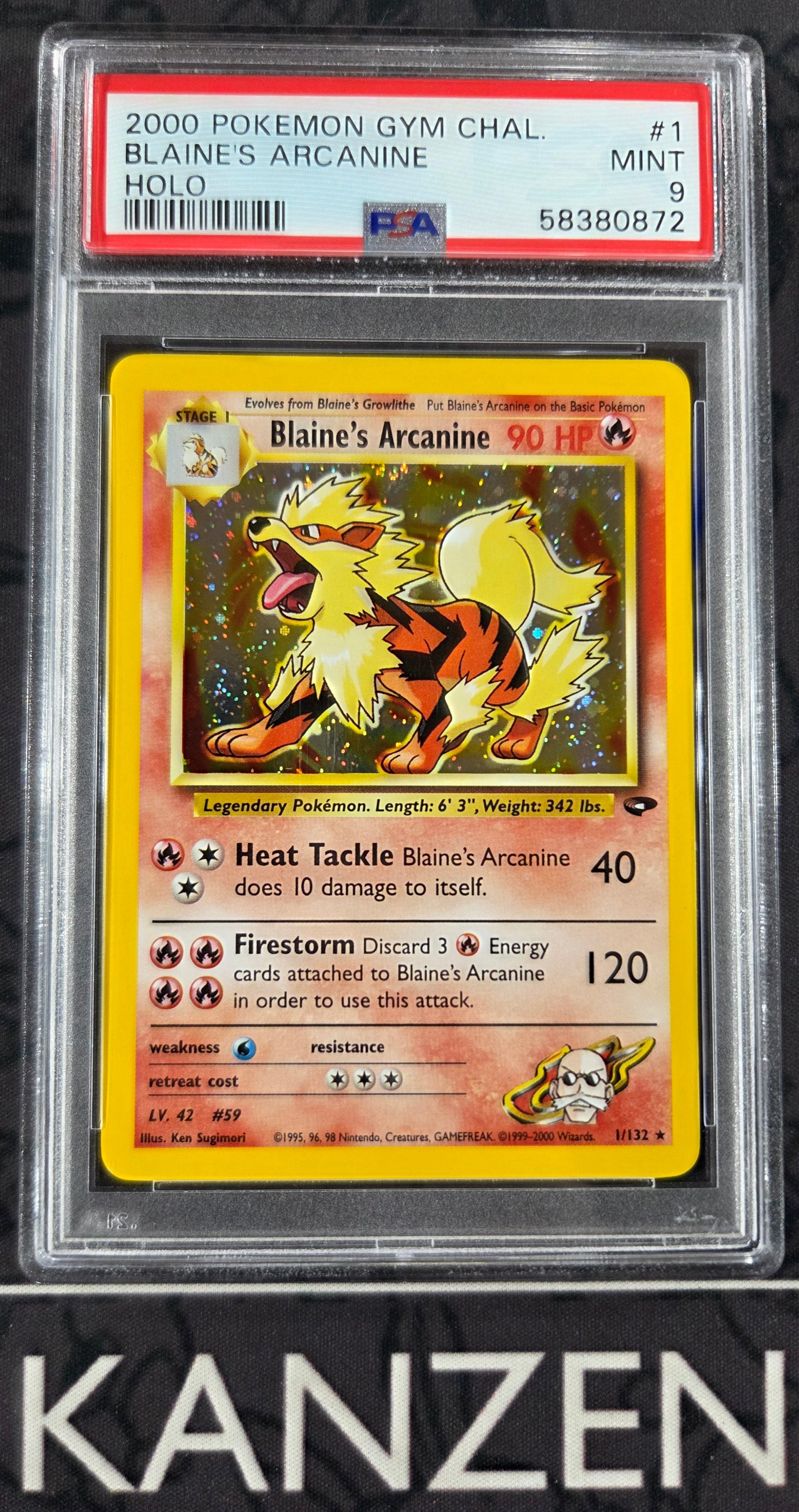 PSA 9 - Blaine's Arcanine - Gym Challenge - #1 - 58380872