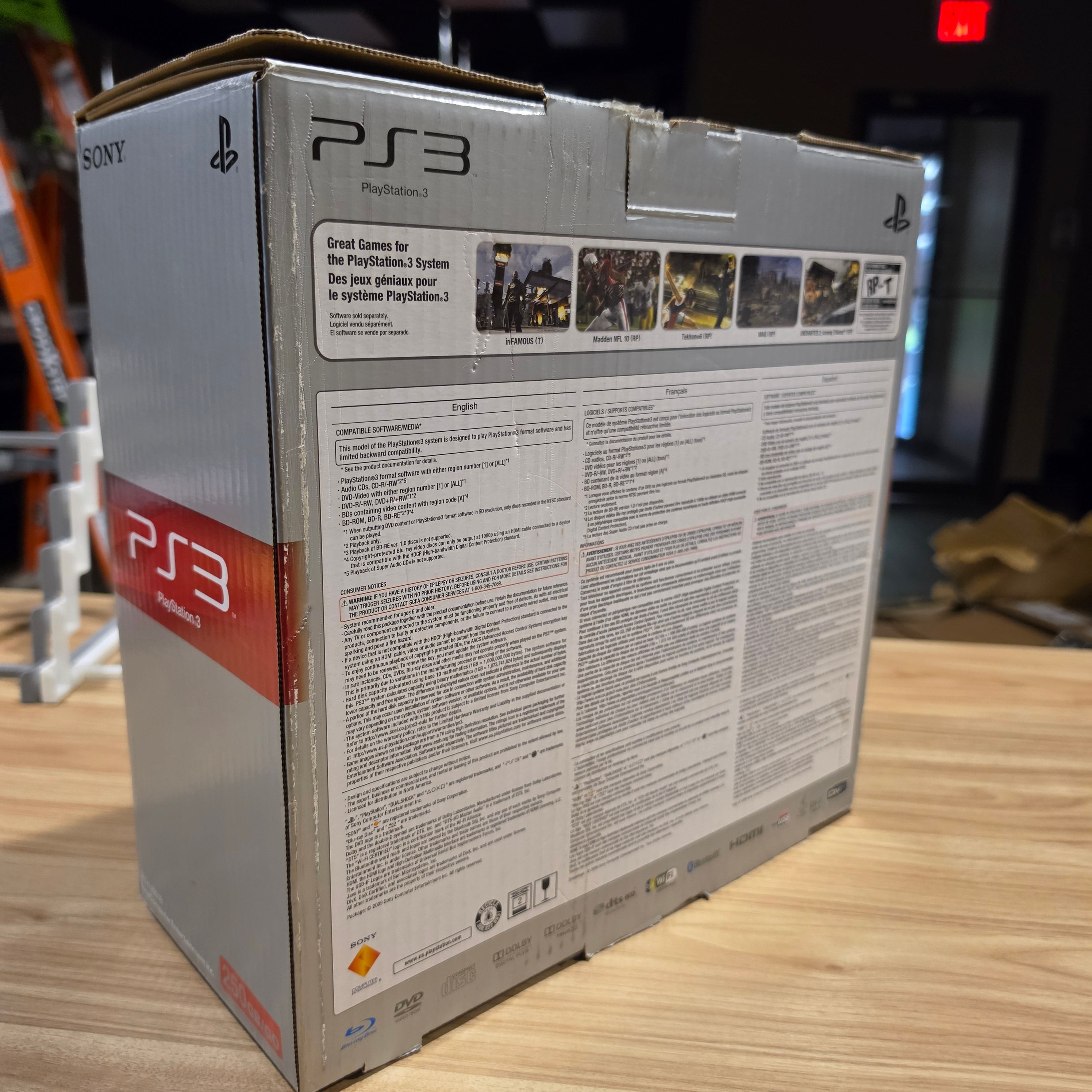 CIB Sony PlayStation 3 PS3 250 GB Charcoal Black Slim Console Bundle