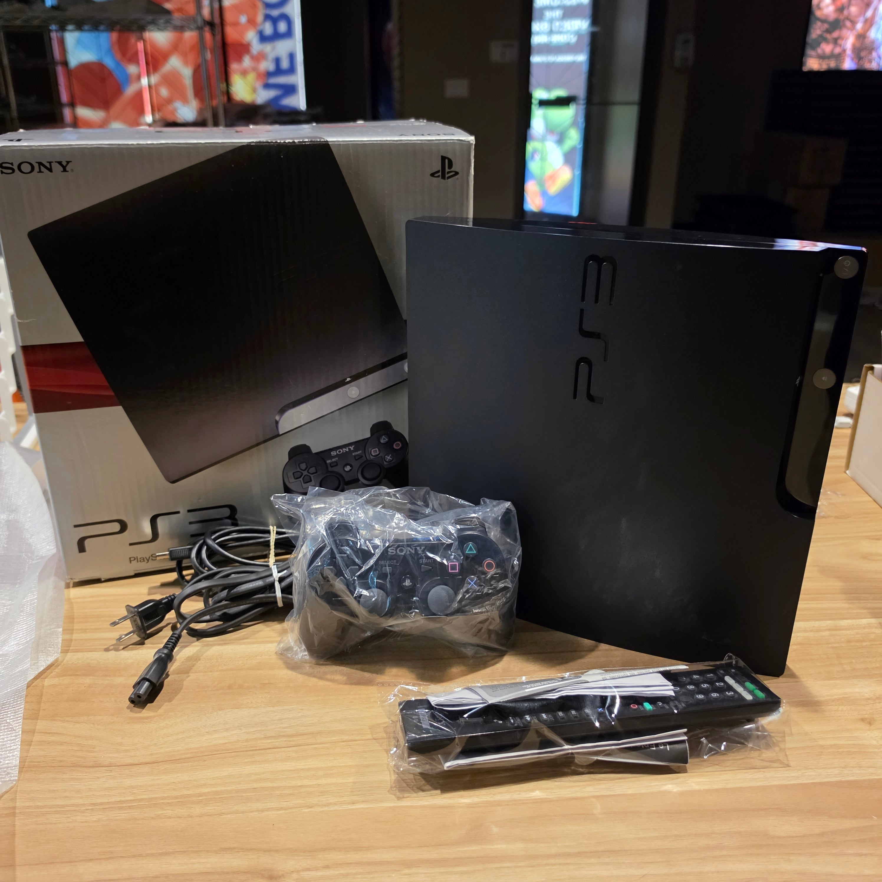 CIB Sony PlayStation 3 PS3 250 GB Charcoal Black Slim Console Bundle