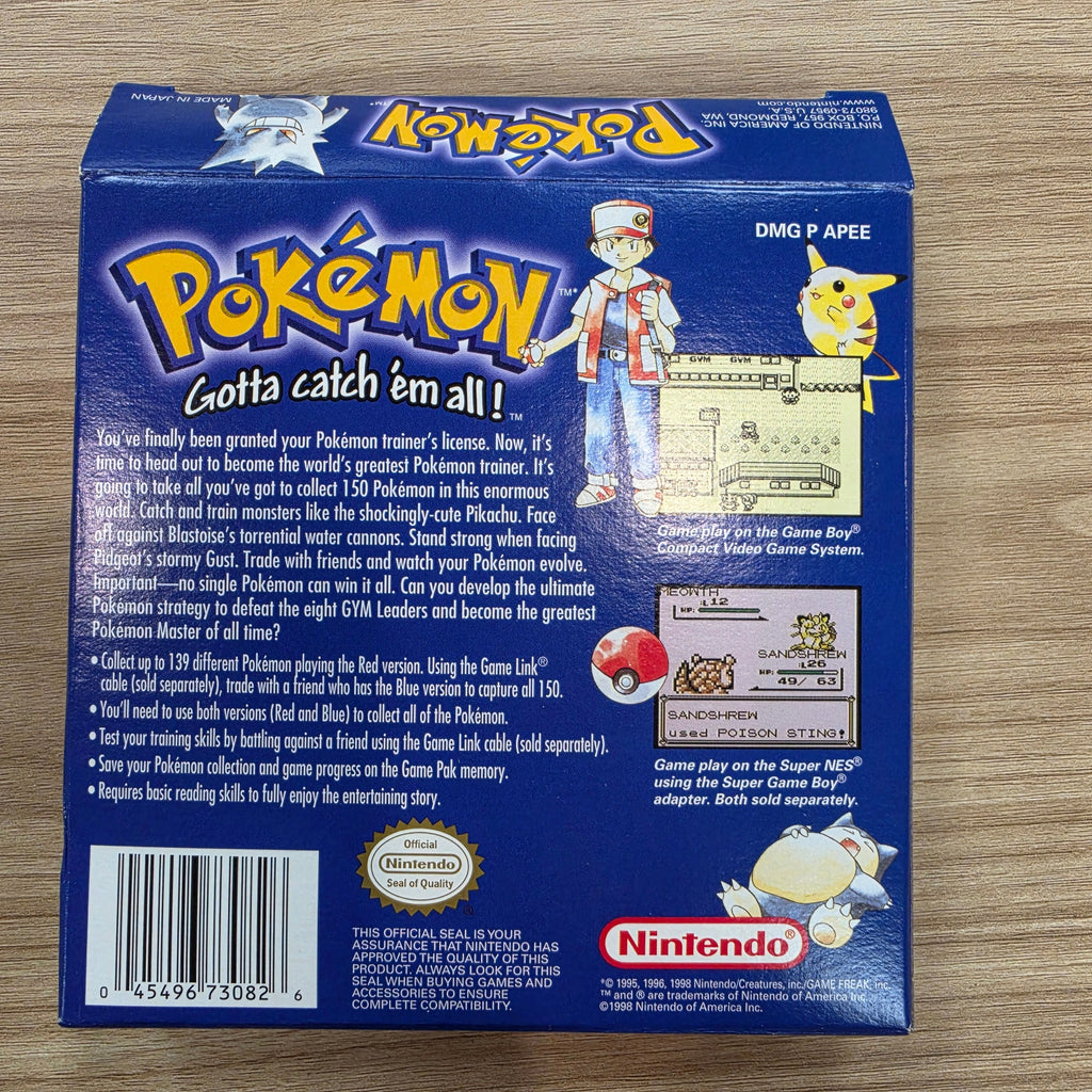 Pokemon Blue - Nintendo Game Boy (MisPrint)