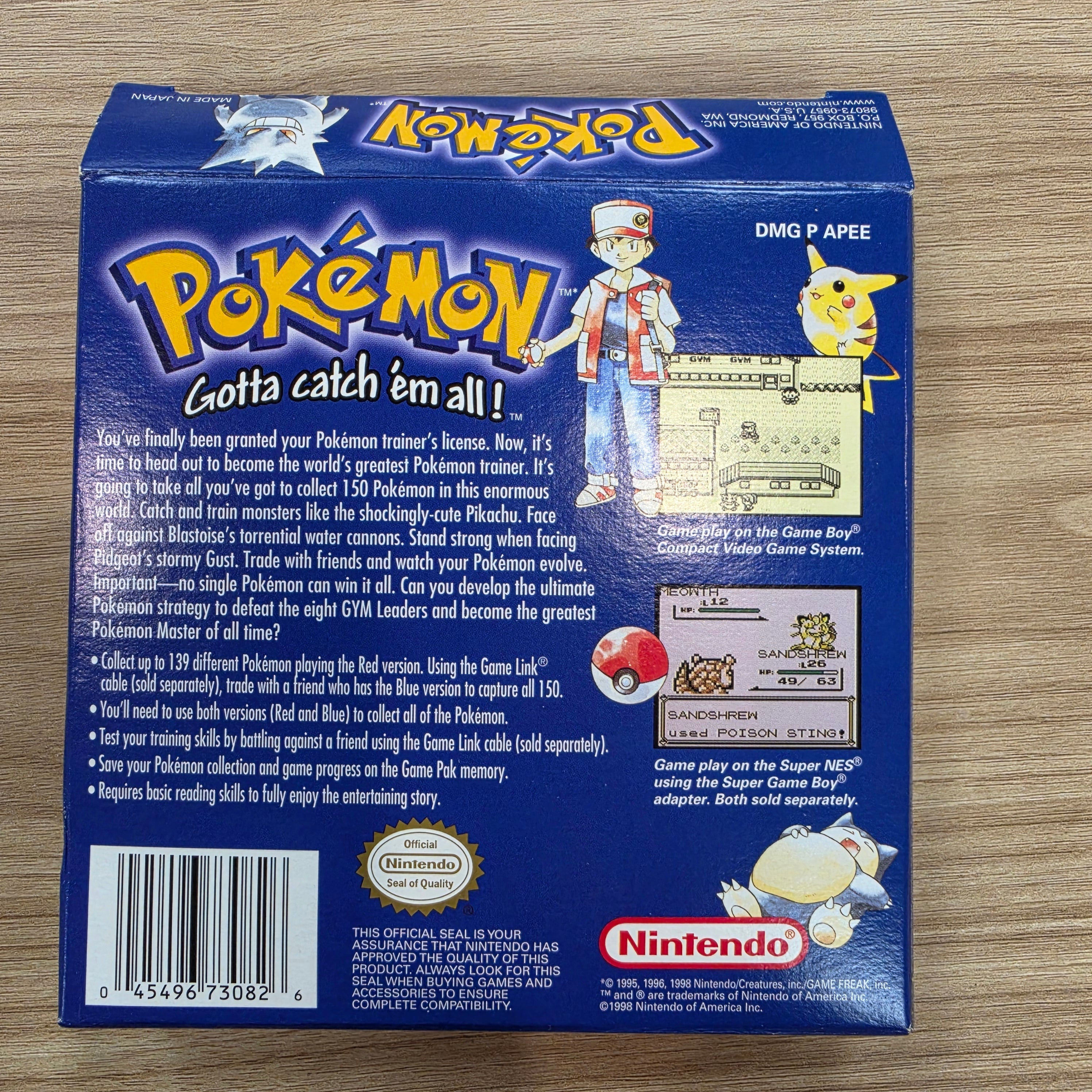 Pokemon Blue - Nintendo Game Boy (MisPrint)