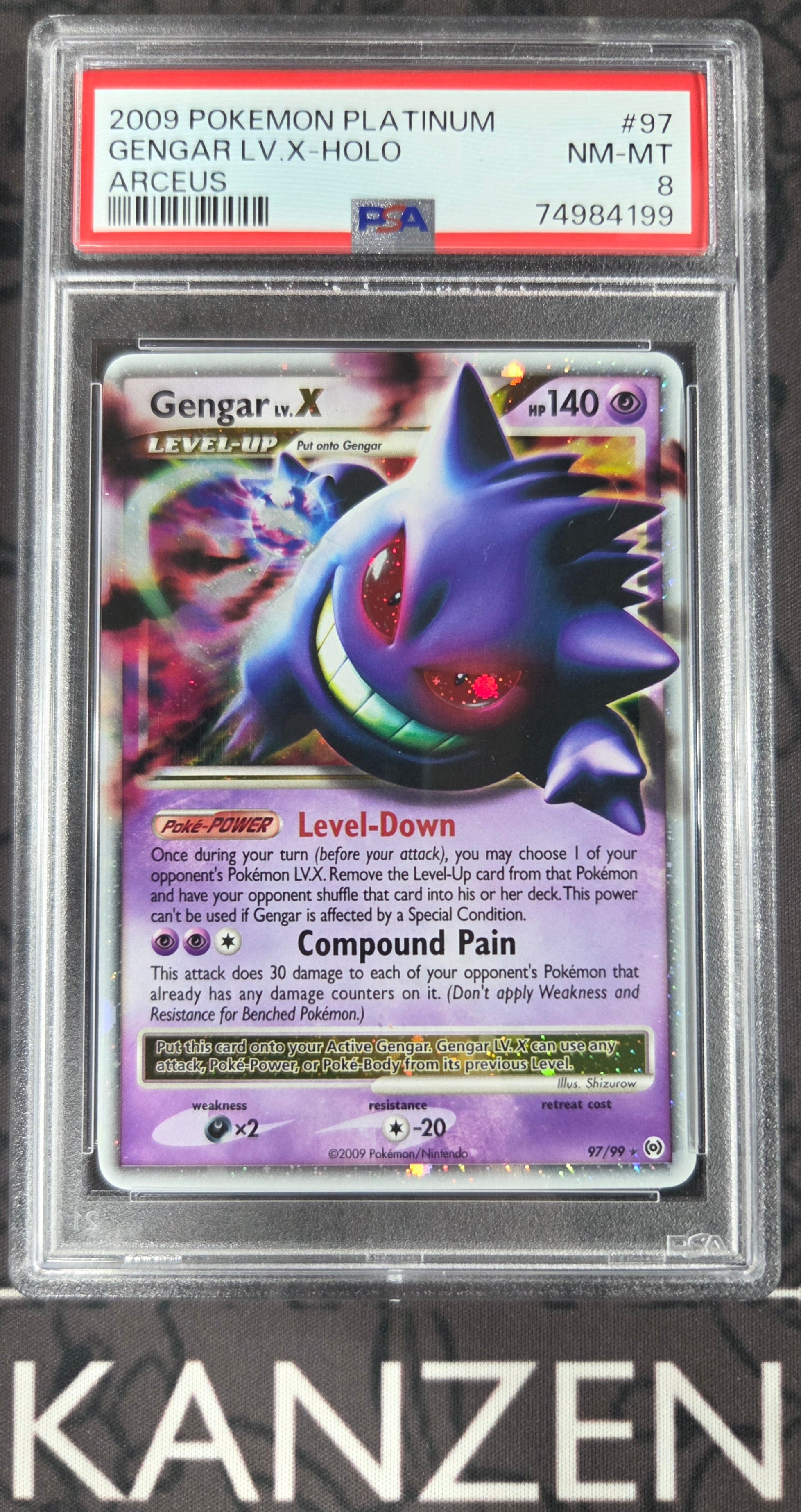 PSA 8 - Gengar LV. X - Platinum : Arceus - #97 - 74984199