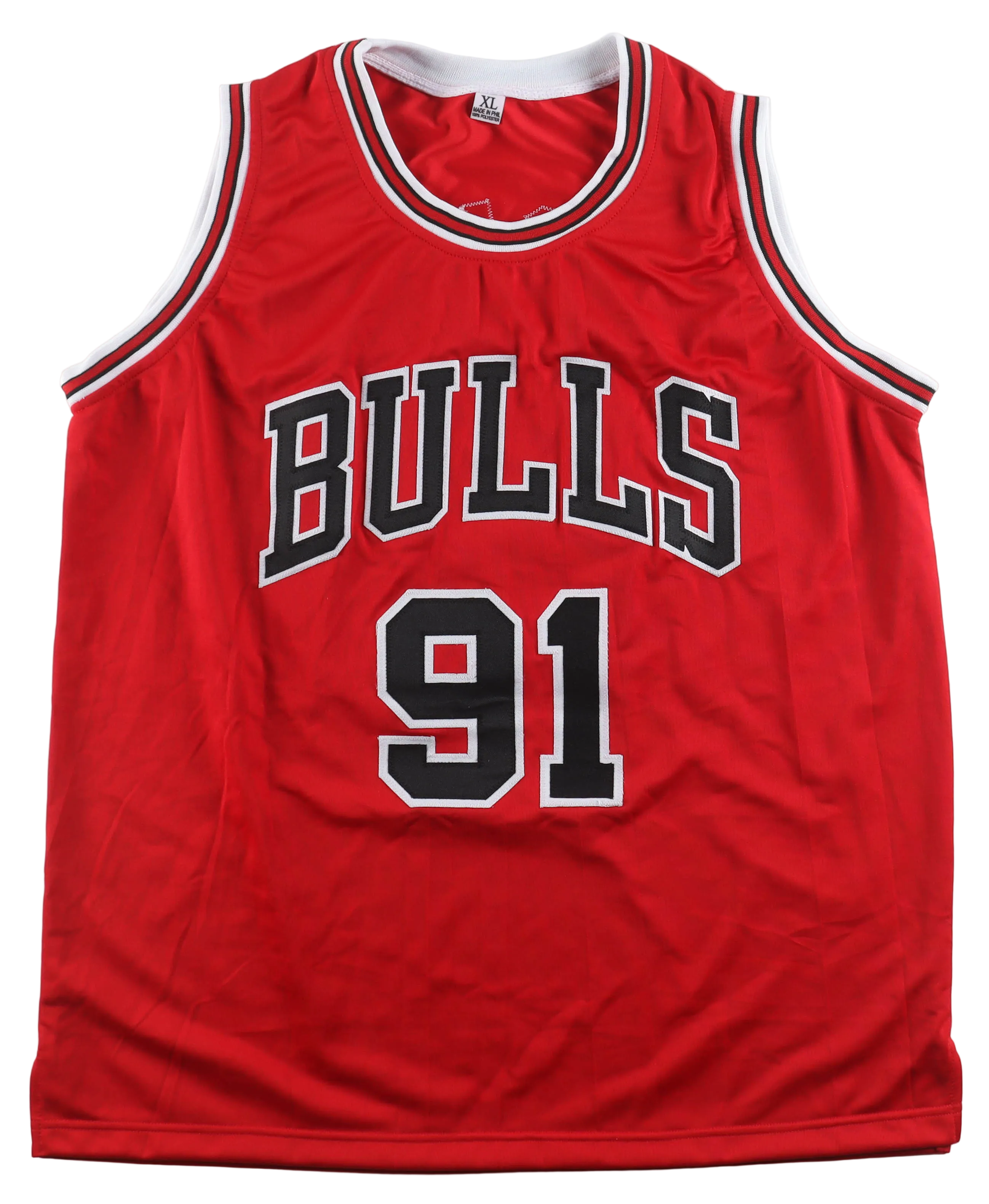 Dennis Rodman (HOF)  Signed Autographed Red Custom Jersey (JSA COA)