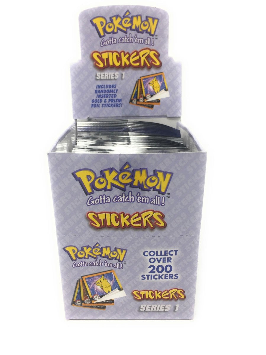 Pokemon Stickers Series 1 Original 1999 Full Retail Display Box of 30 Packs (Open Box, Box Wear)
