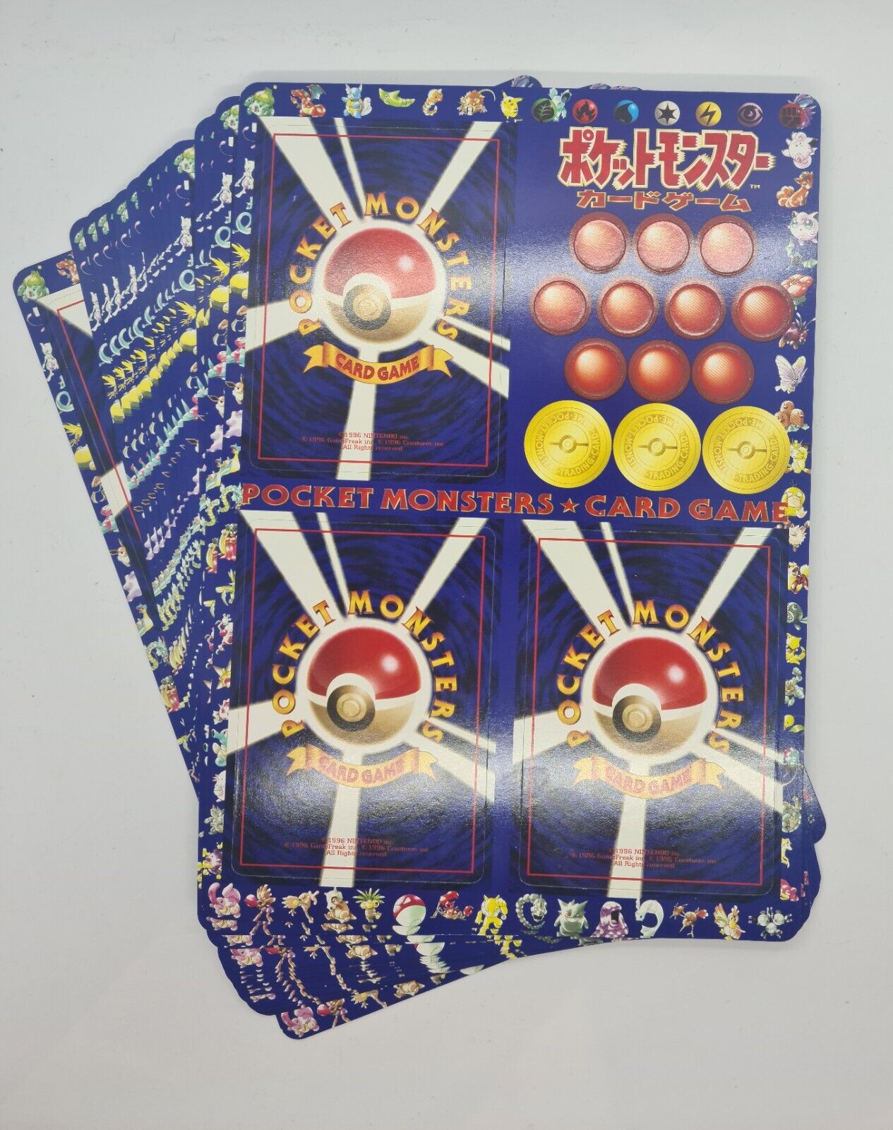 Japanese Pokémon - Vending Machine Expansion Unpeeled Sheet - Series 1 (Blue) COMPLETE SET - Sheets #01-18 (1998)