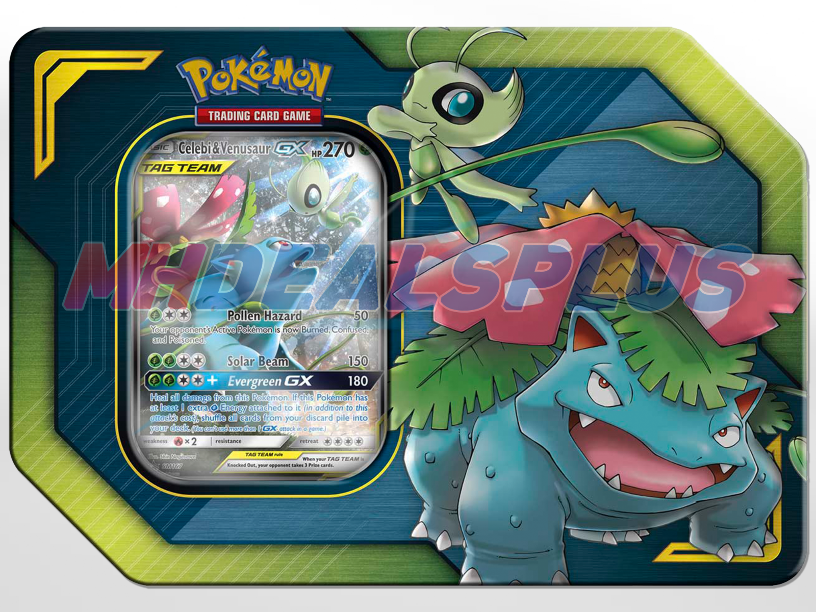 Pokemon TCG Tag Team Tin Set: Pikachu & Zekrom GX Tin, Celebi & Venusaur GX Tin, Eevee & Snorlax GX Tin