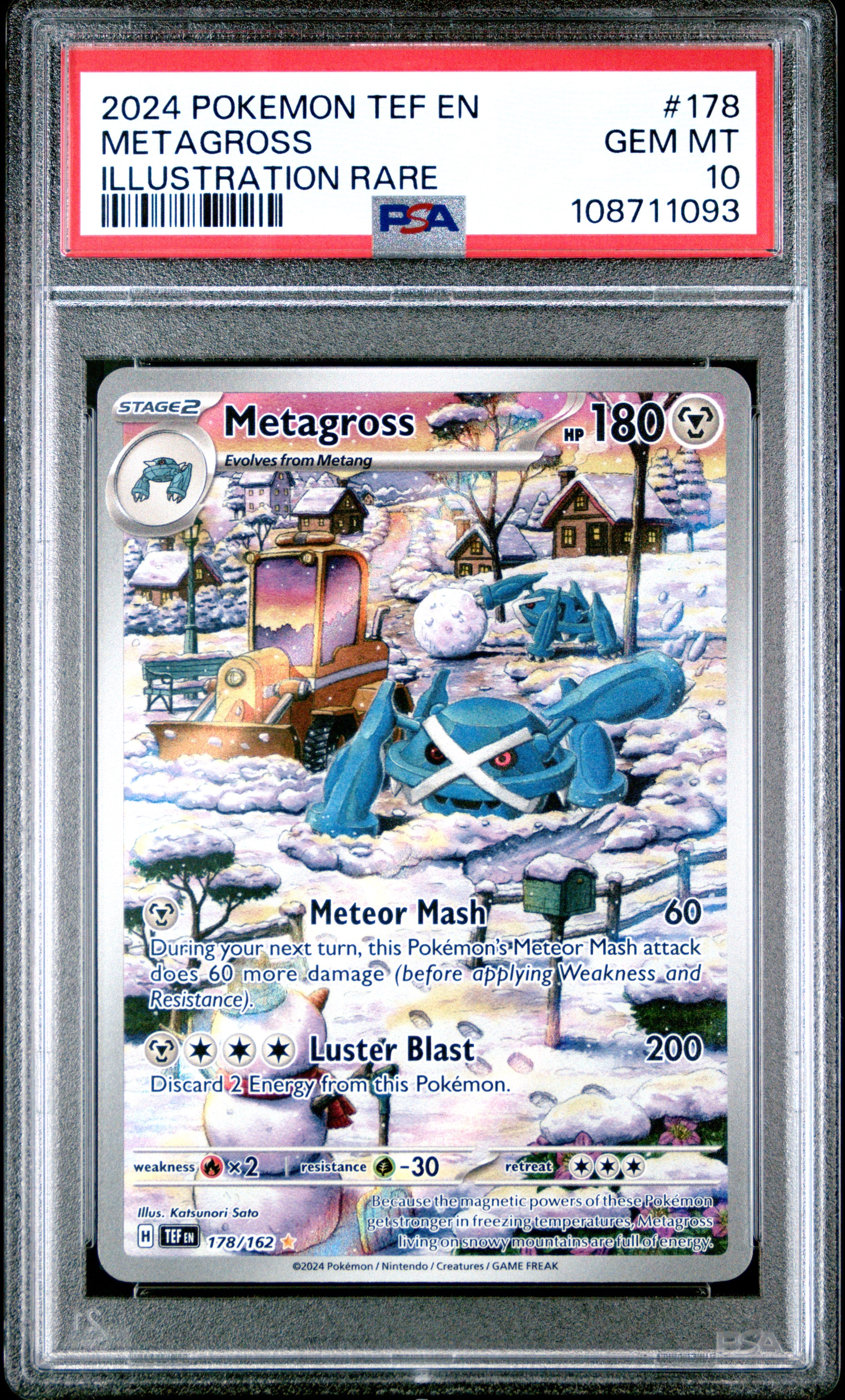 METAGROSS ILLUSTRATION RARE 2024 POKEMON TEF EN-TEMPORAL FORCES PSA GEM MT 10