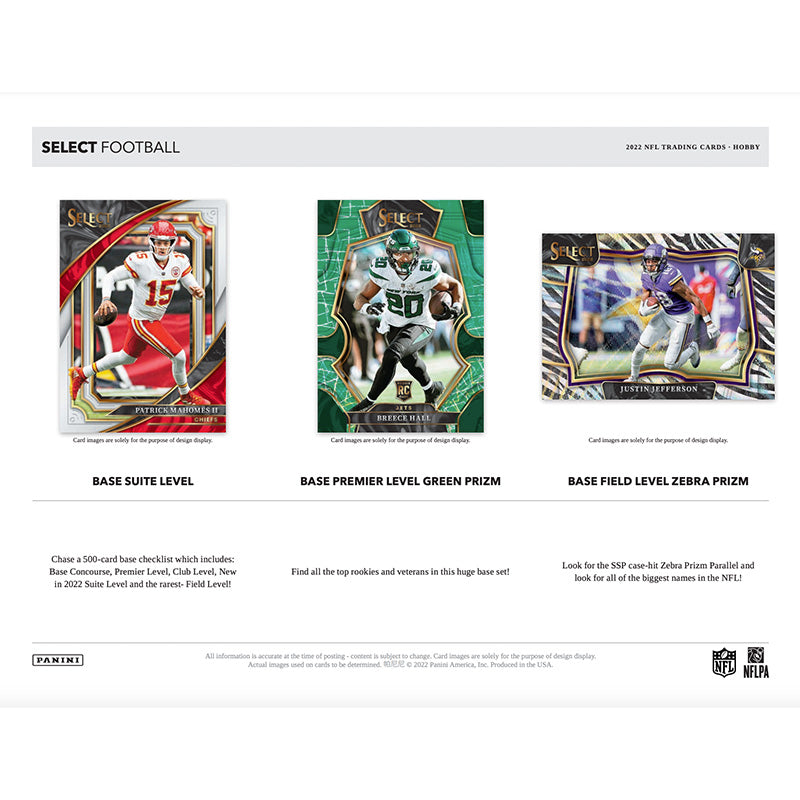2022 Panini Select Football Hobby 12er Box Case