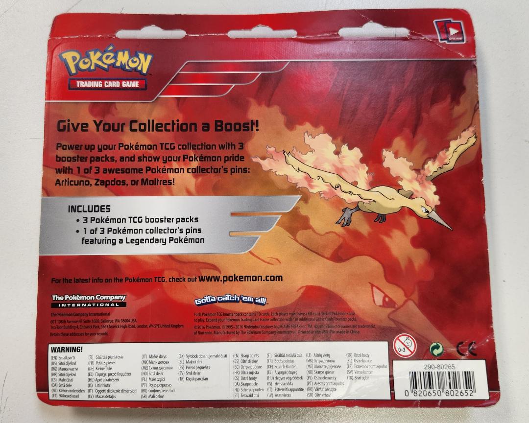 Pokemon - Legendary Birds - 3-Pack Blister with Pin - Moltres