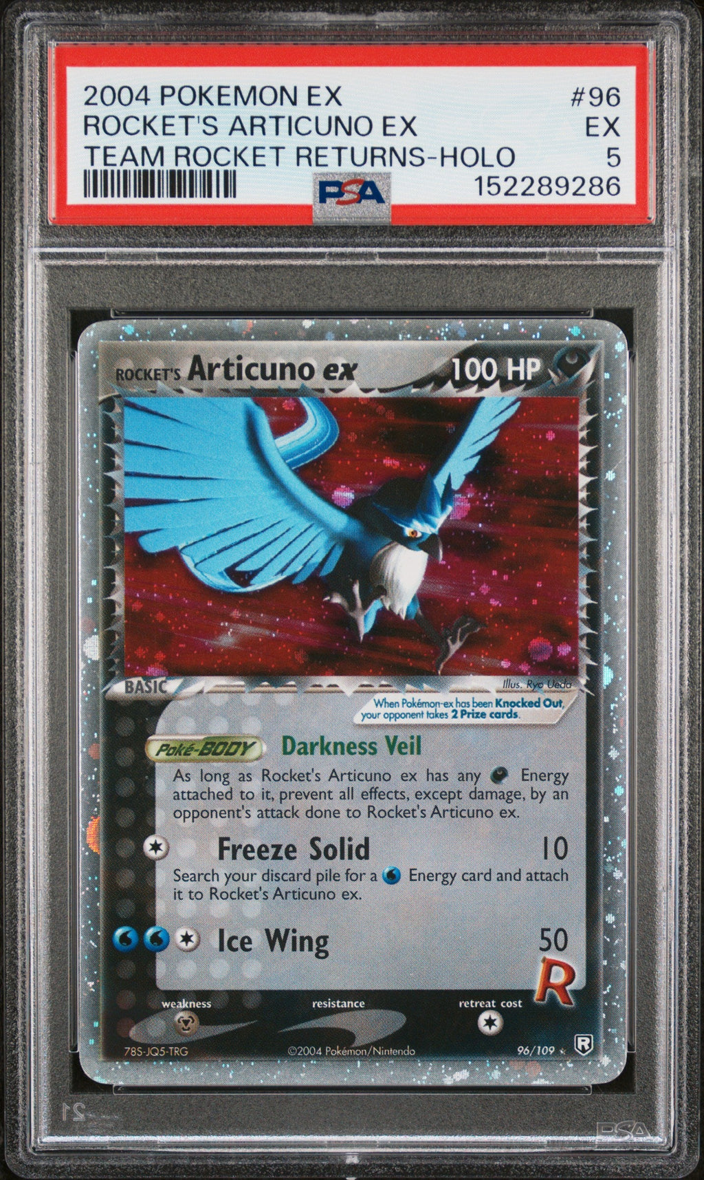 ROCKET'S ARTICUNO EX TEAM ROCKET RETURNS-HOLO 2004 POKEMON EX TEAM ROCKET RETURNS PSA EX 5