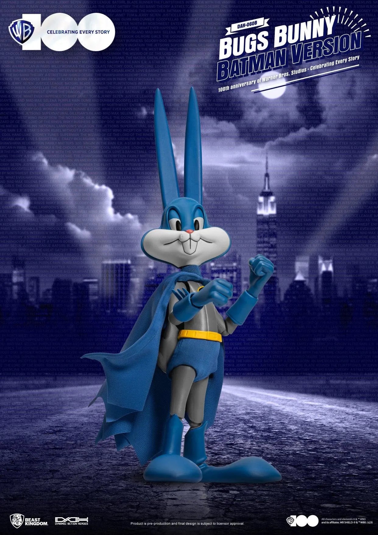 Beast Kingdom Dynamic Action Heroes 100th Anniversary of Warner Bros Studios Bugs Bunny Batman Version