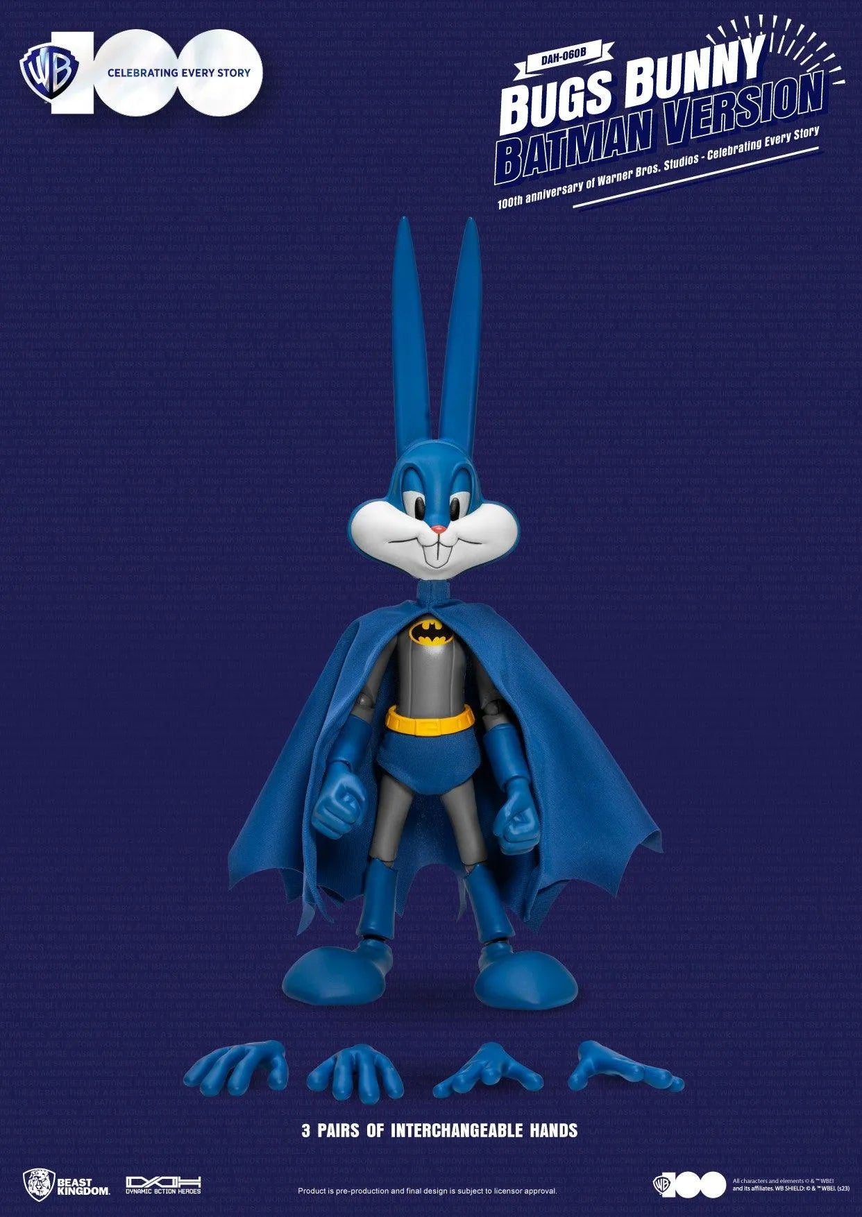Beast Kingdom Dynamic Action Heroes 100th Anniversary of Warner Bros Studios Bugs Bunny Batman Version