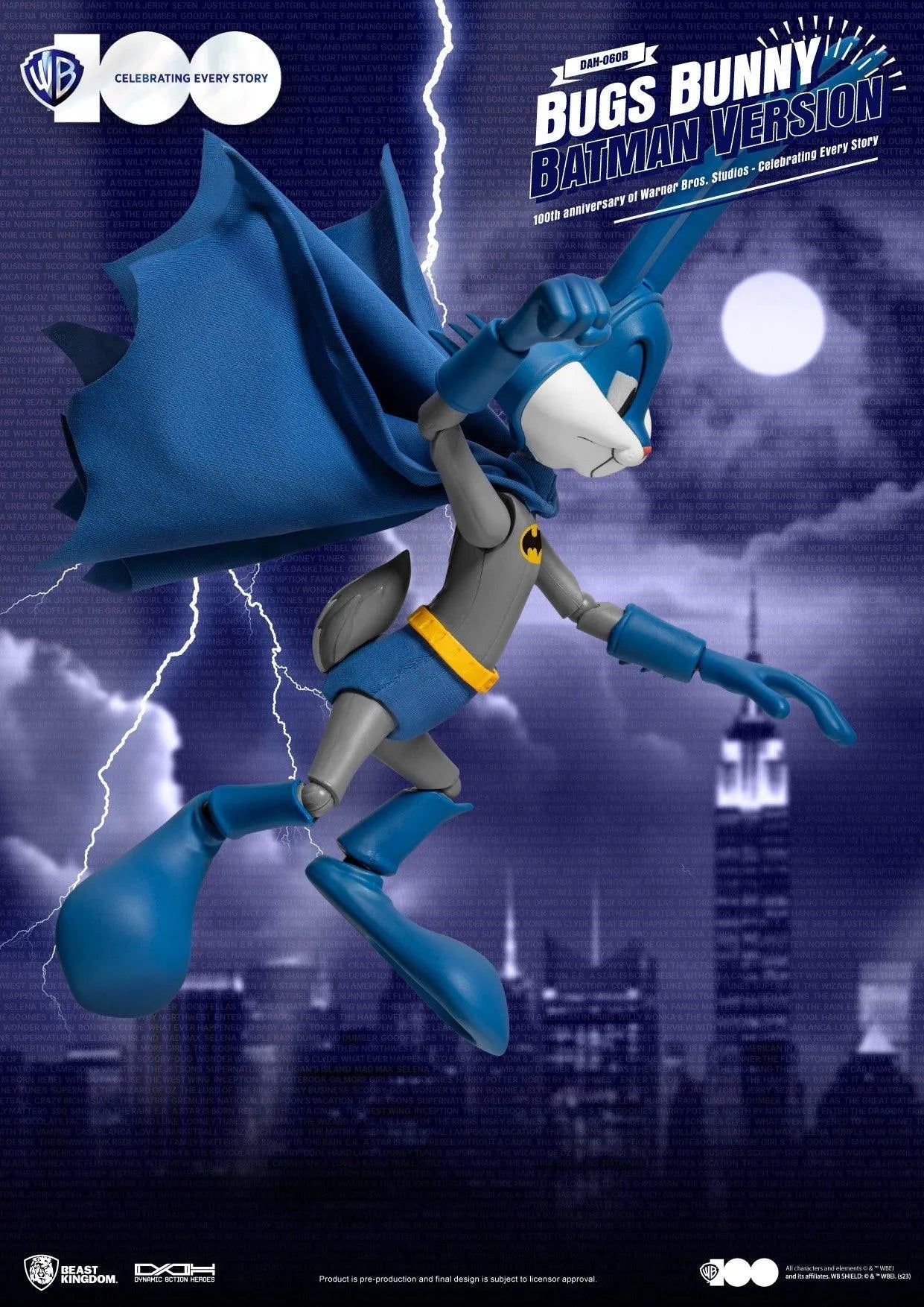 Beast Kingdom Dynamic Action Heroes 100th Anniversary of Warner Bros Studios Bugs Bunny Batman Version