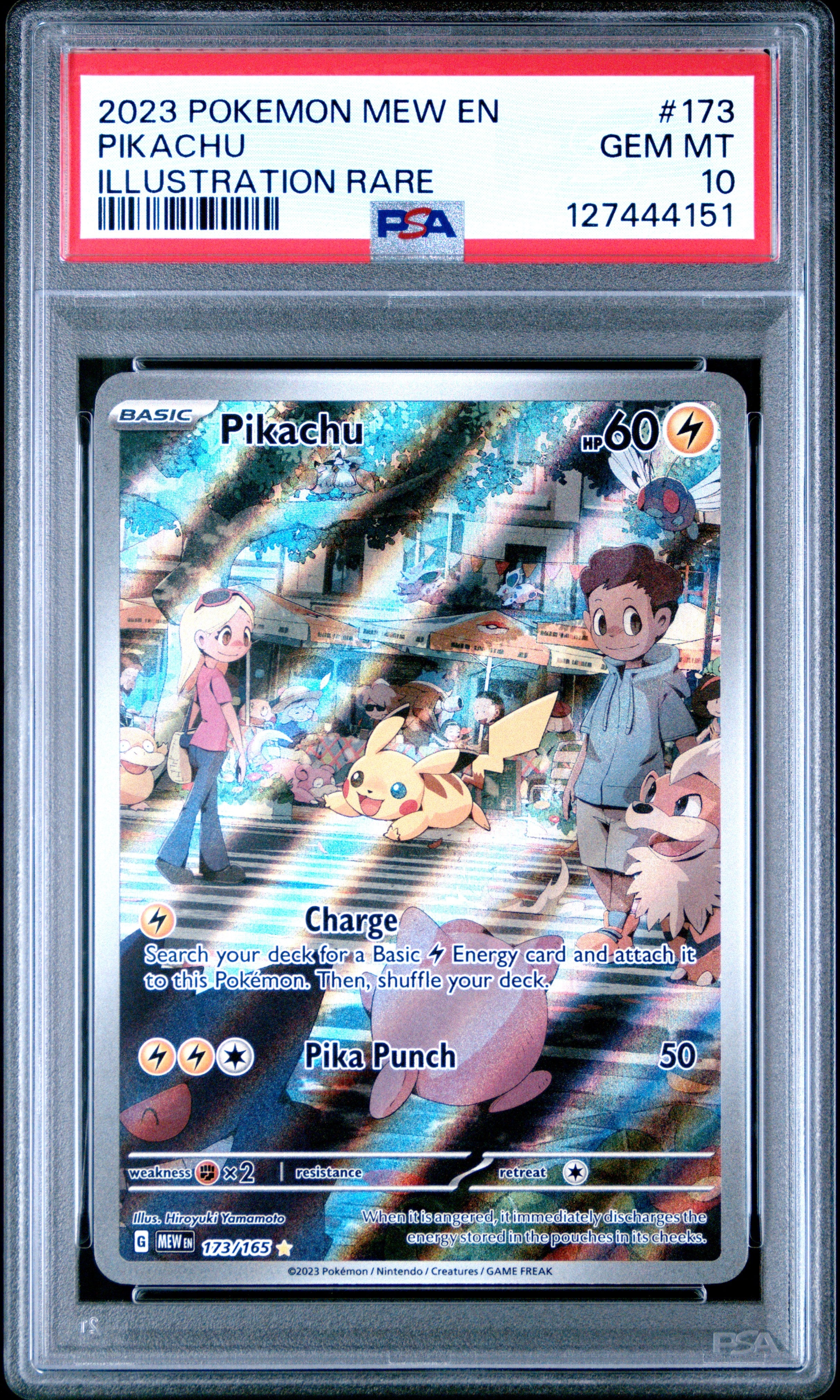 PIKACHU ILLUSTRATION RARE 2023 POKEMON MEW EN-151 PSA GEM MT 10