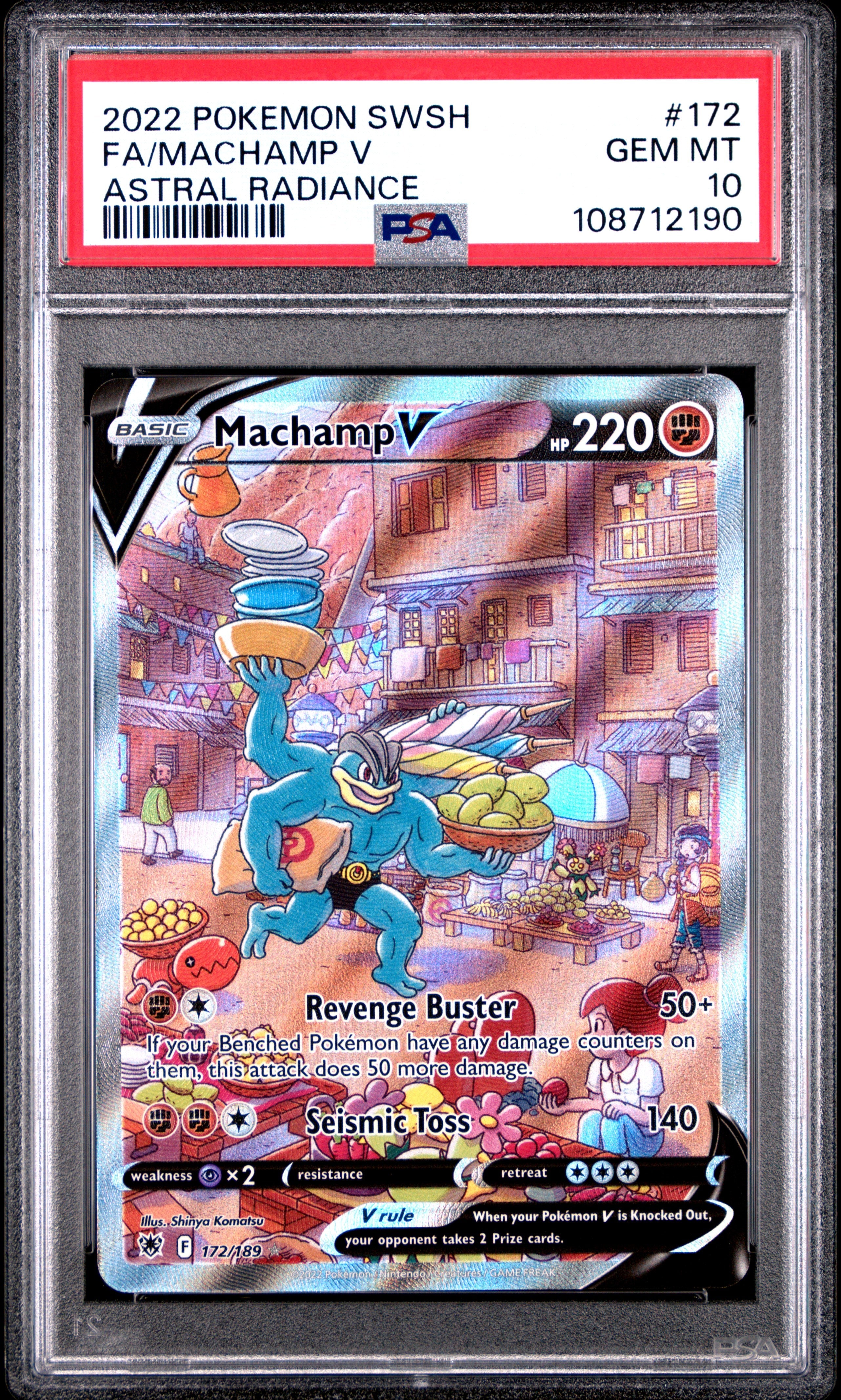 FA/MACHAMP V ASTRAL RADIANCE 2022 POKEMON SWORD & SHIELD ASTRAL RADIANCE PSA GEM MT 10