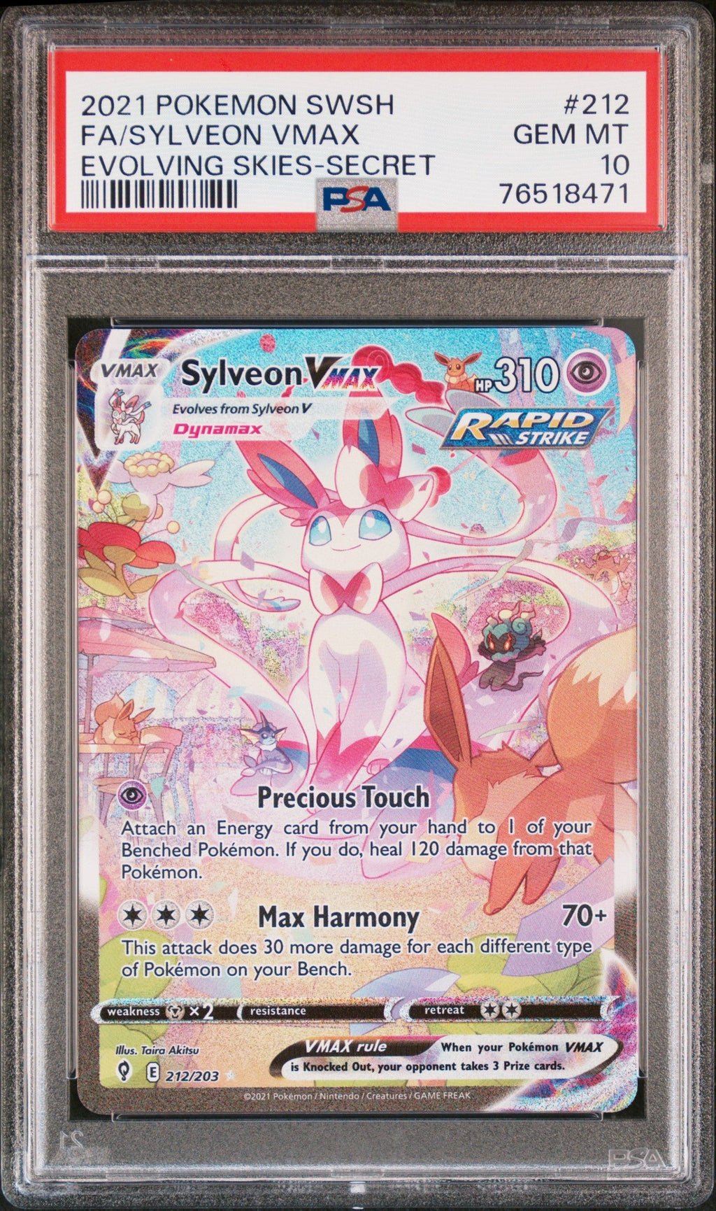 FEEN/NACHTARA VMAX DRAGON ZUKUNFT-GEHEIM 2021 POKÉMON SCHWERT & SCHILD DRAGON ZUKUNFT PSA GEM MT 10